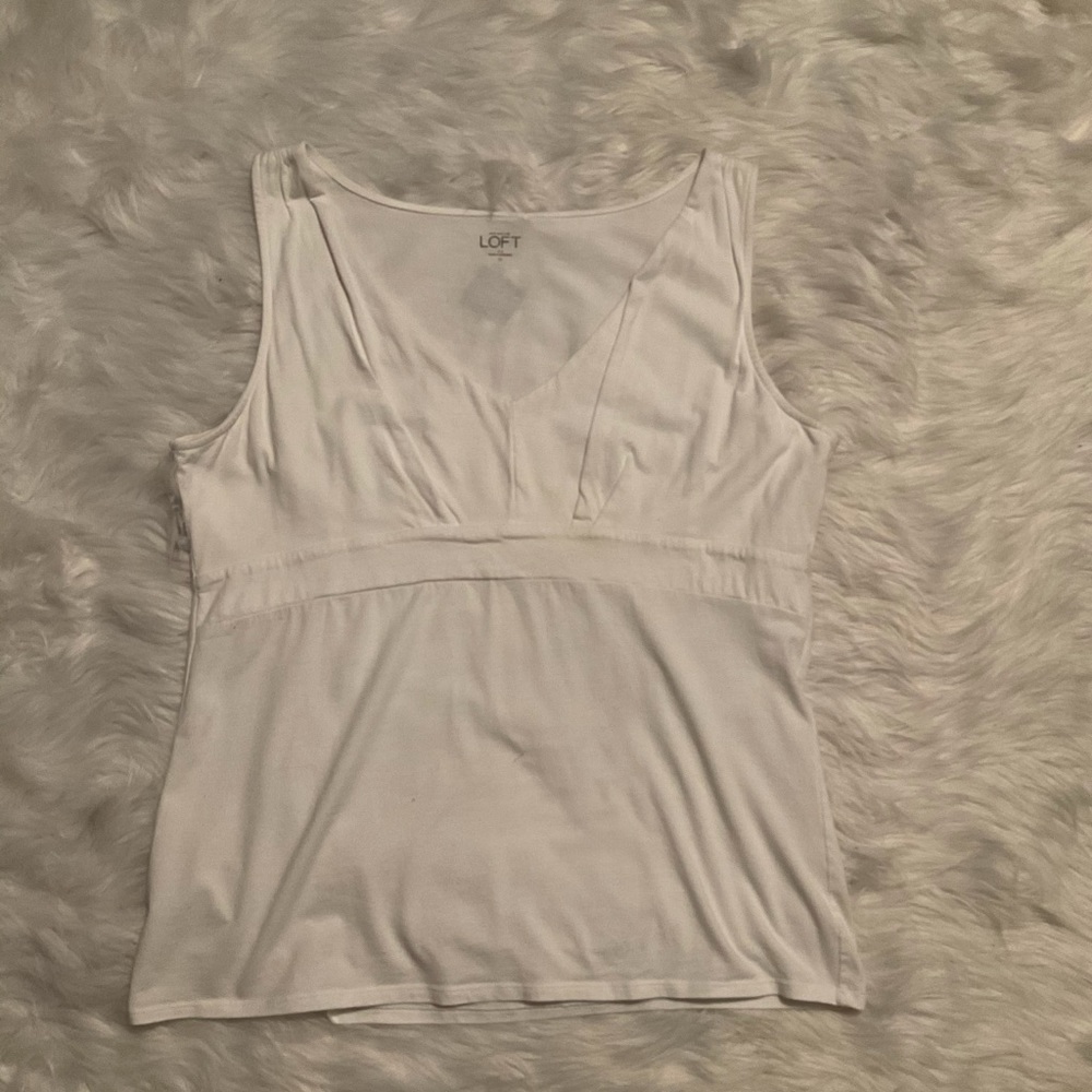 White LOFT babydoll top size XL